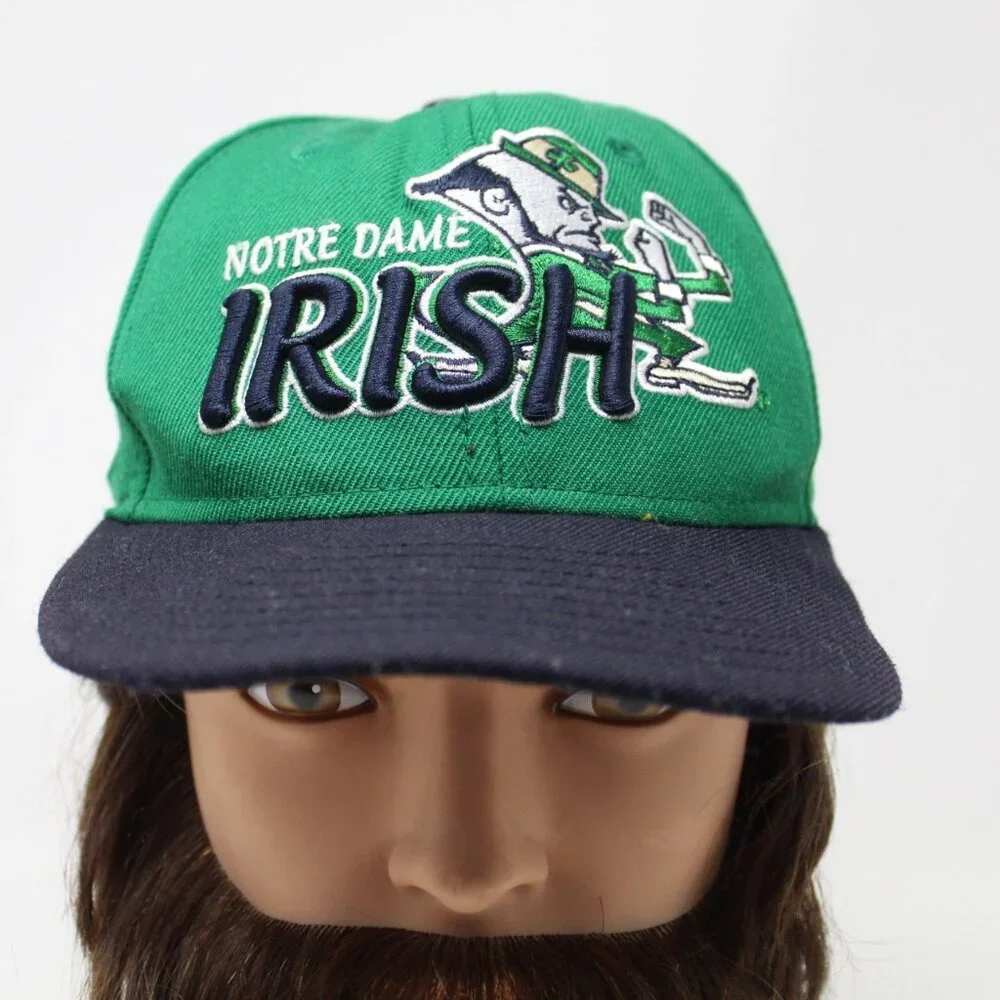 Notre Dame Irish Fitted Hat Adult sz‎ 6 1/2 Green New Era 59FIFTY NCAA Wool Cap
